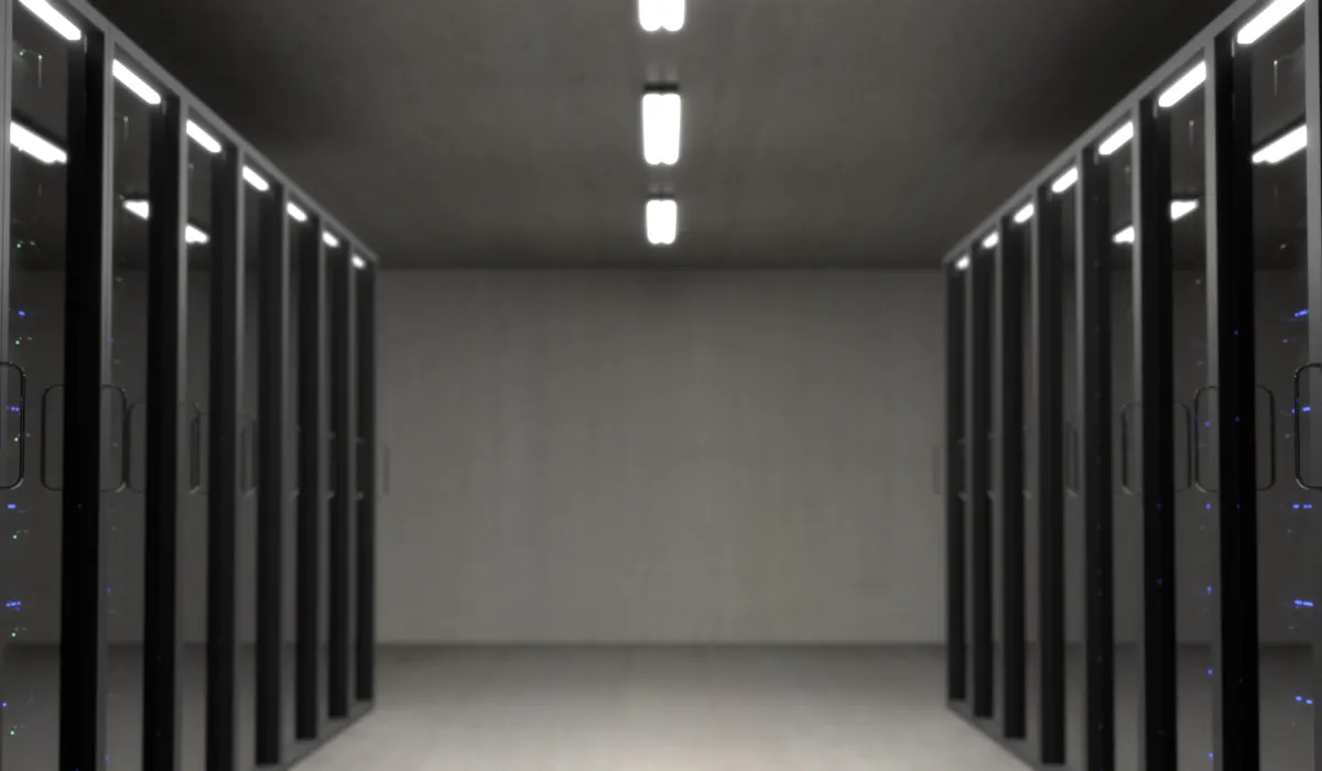 Modern cloud infrastructure server room
